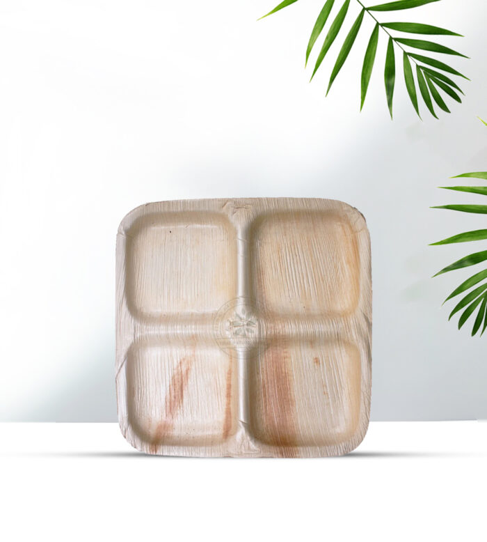 9" Square Plate 4 Partition